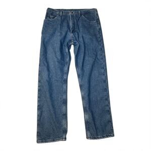 36x32 Wrangler Jeans – Blue Relaxed Straight Fleece-Lined